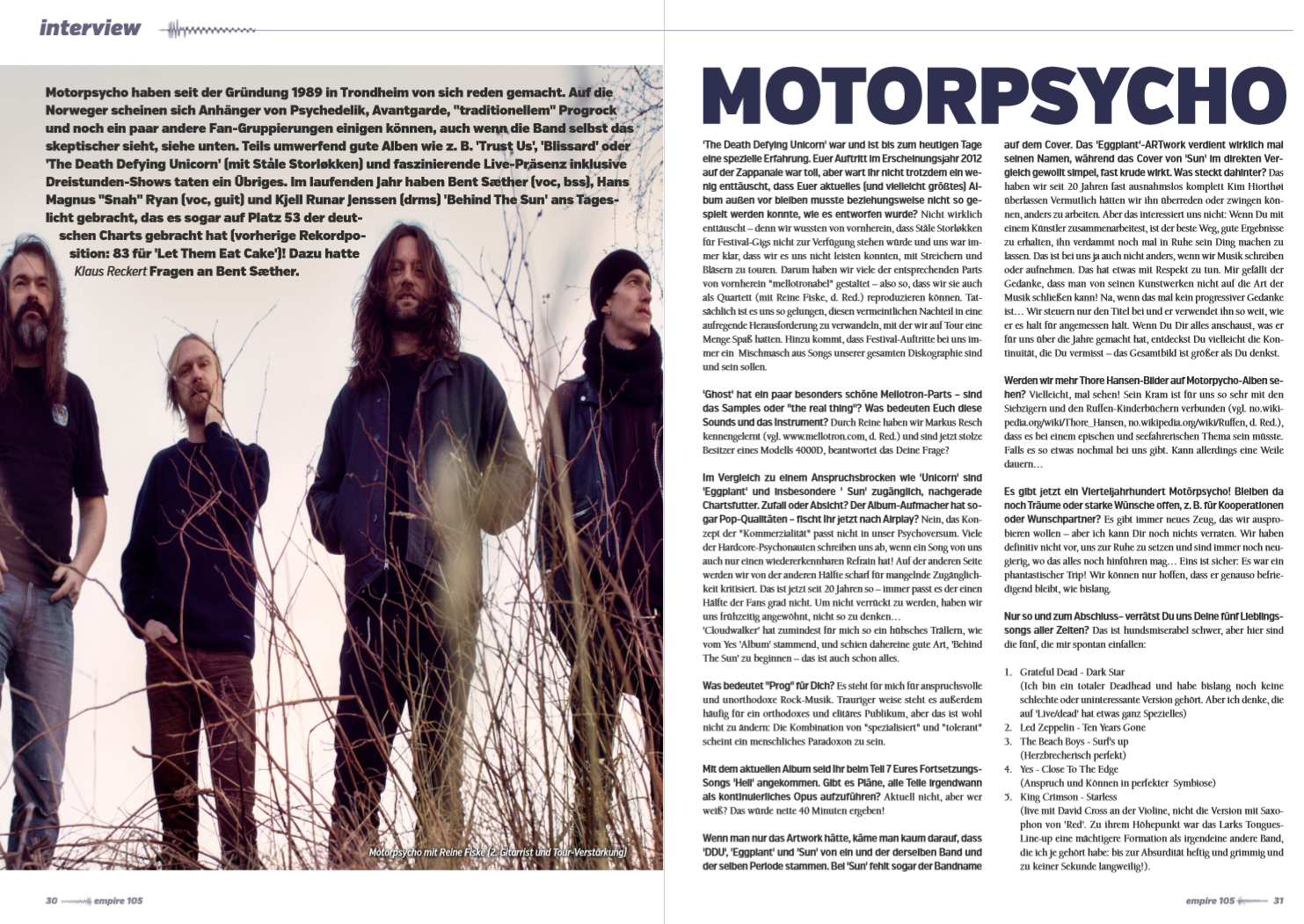 Interview w/ Bent Saether, Motorpsycho