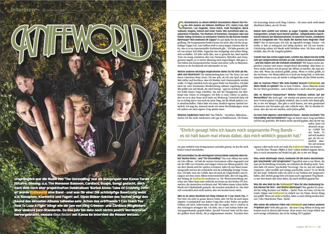 Interview m. Kavus Torabi, Knifeworld